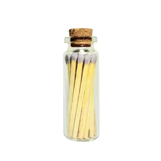 Fiole de 20 allumettes en verre