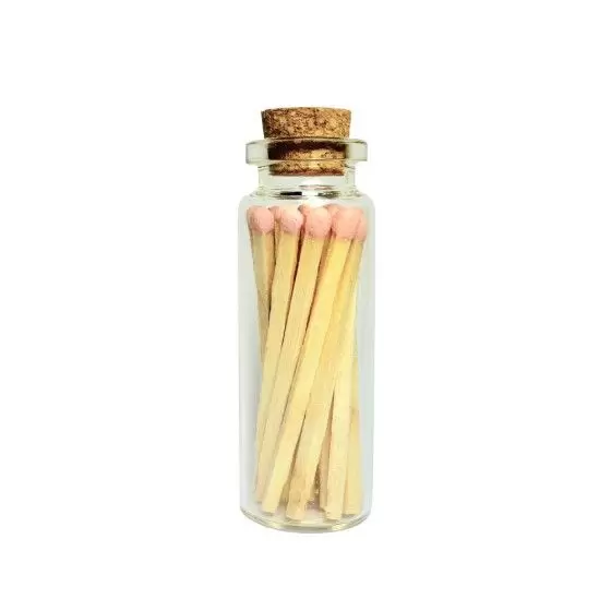 Fiole de 20 allumettes en verre