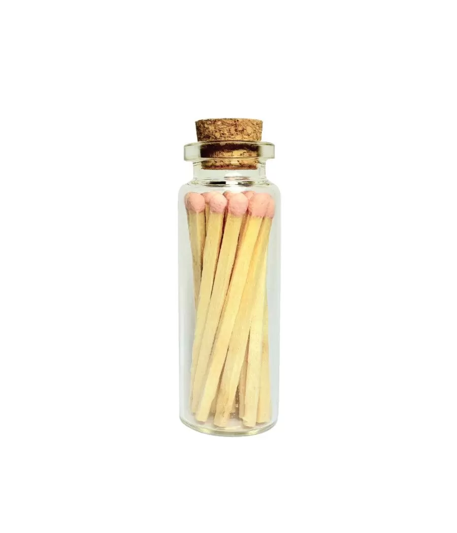 Fiole de 20 allumettes en verre
