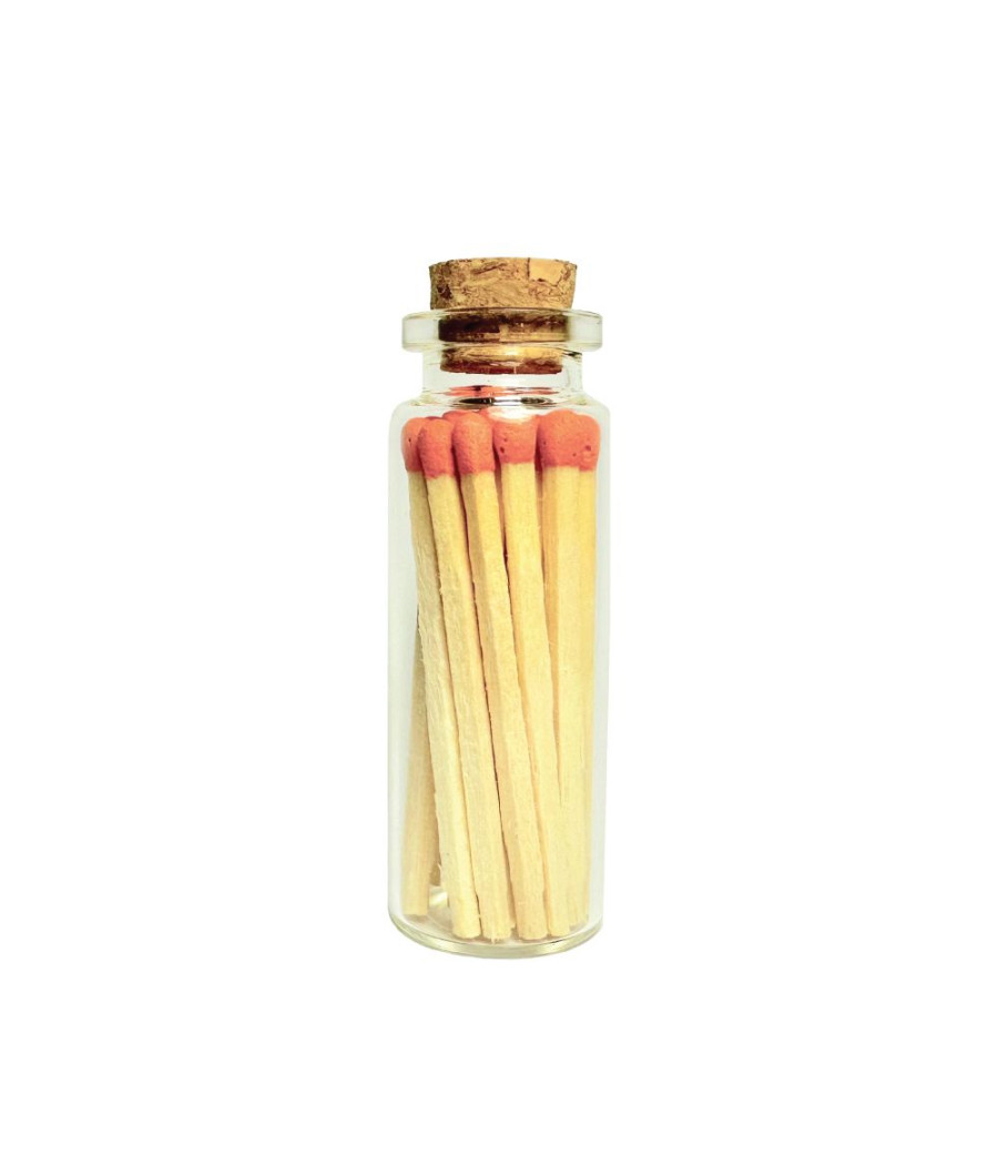 Fiole de 20 allumettes en verre