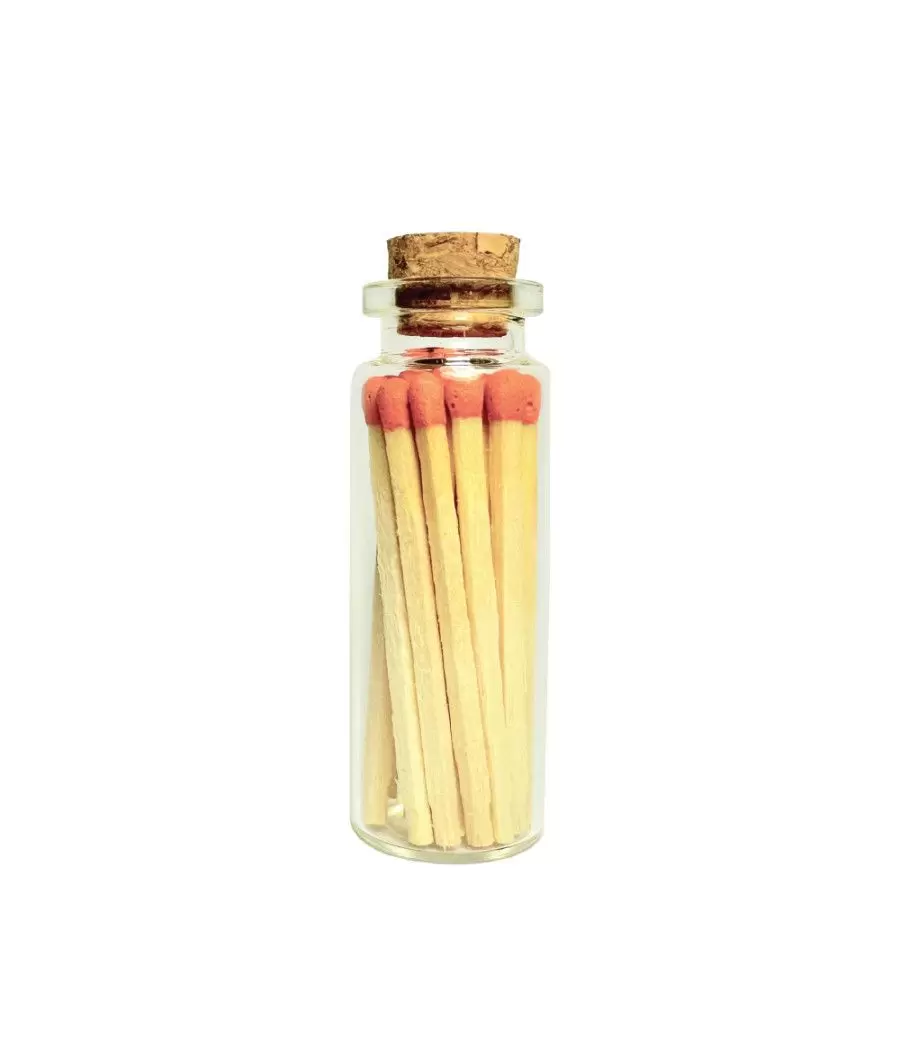 Fiole de 20 allumettes en verre