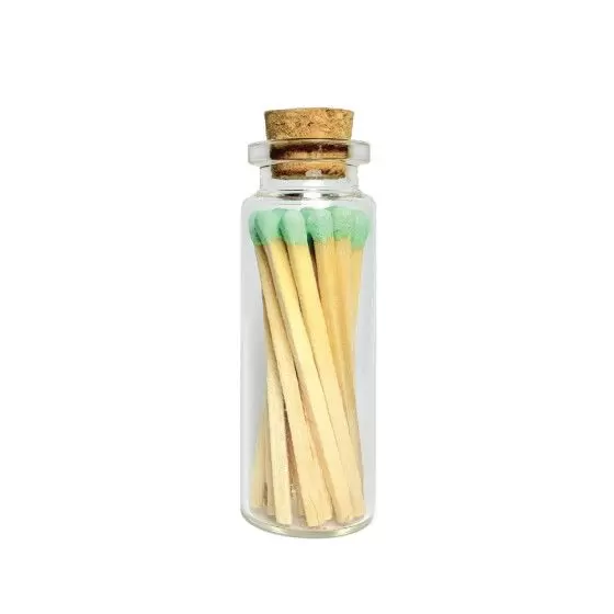 Fiole de 20 allumettes en verre