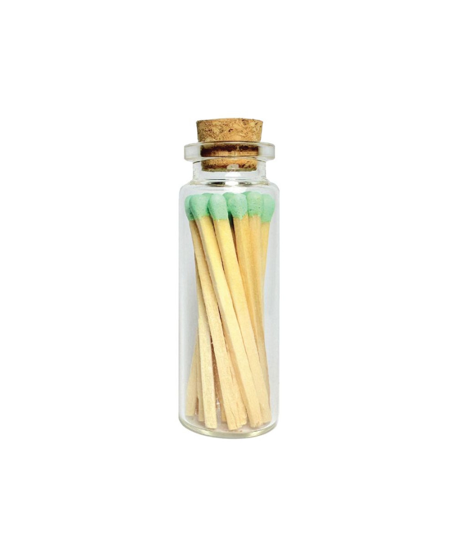 Fiole de 20 allumettes en verre