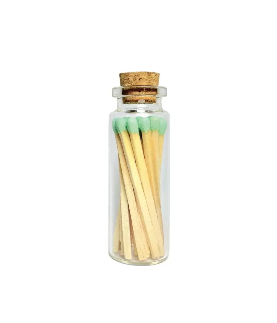 Fiole de 20 allumettes en verre