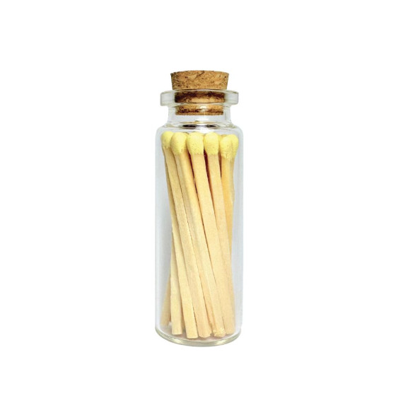 Fiole de 20 allumettes en verre