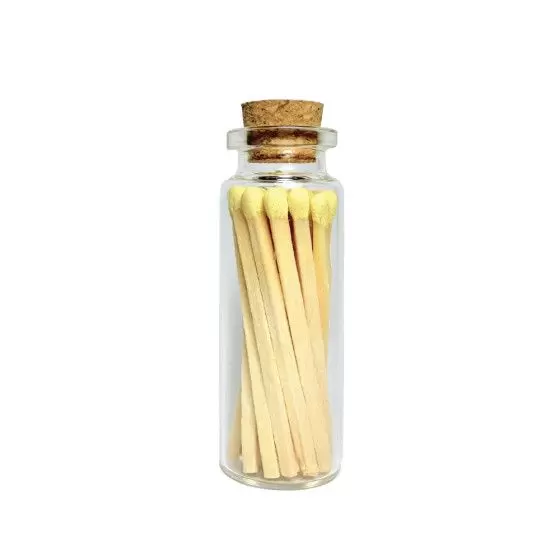 Fiole de 20 allumettes en verre