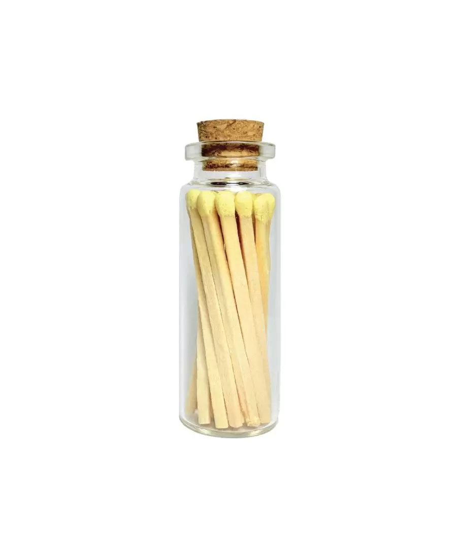 Fiole de 20 allumettes en verre