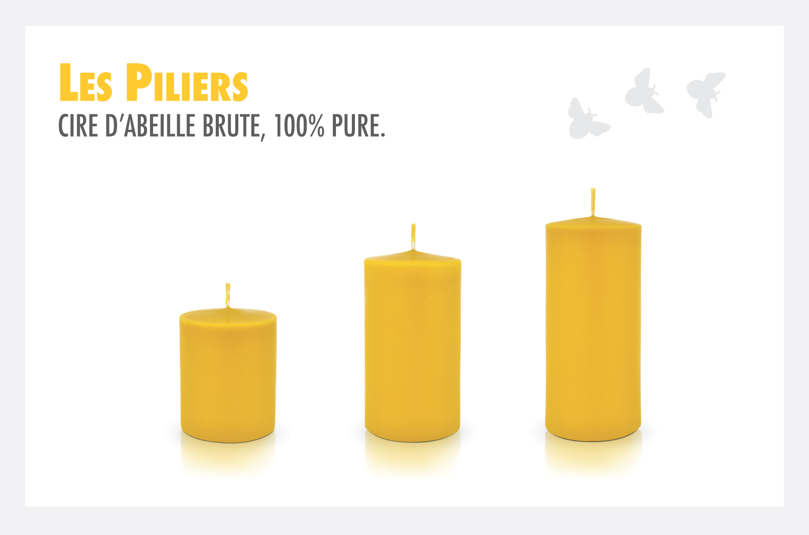 Piliers et cierges en pure cire d'abeille