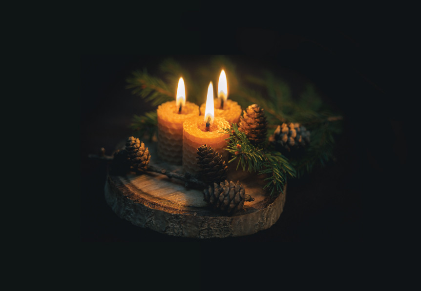 Des bougies naturelles pour un Noël féérique